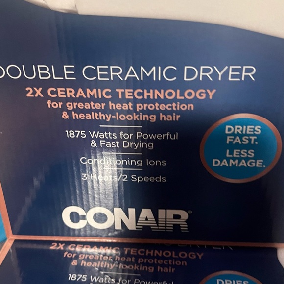 Conair double ceramic hair dryer 1875w 3 Heats 2 speeds - Picture 3 of 4